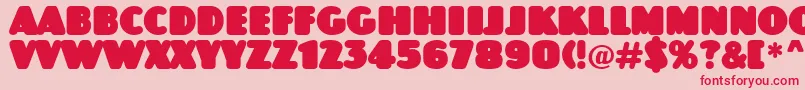 フォントJaspertitulrndnord – ピンクの背景に赤い文字