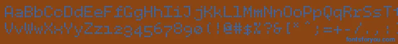 Bpdotssquare Font – Blue Fonts on Brown Background