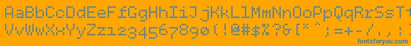 Bpdotssquare Font – Blue Fonts on Orange Background