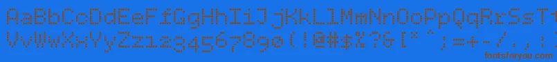 Bpdotssquare Font – Brown Fonts on Blue Background