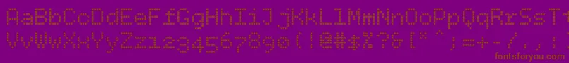 Bpdotssquare Font – Brown Fonts on Purple Background