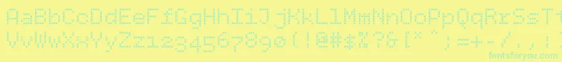 Fonte Bpdotssquare – fontes verdes em um fundo amarelo