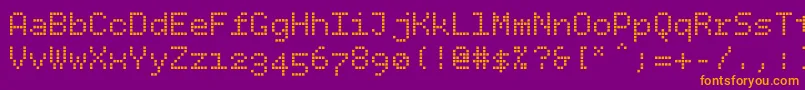 Bpdotssquare Font – Orange Fonts on Purple Background