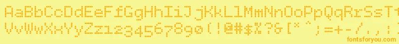 Bpdotssquare Font – Orange Fonts on Yellow Background