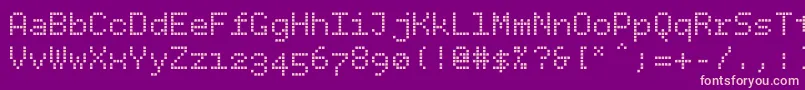 Bpdotssquare Font – Pink Fonts on Purple Background