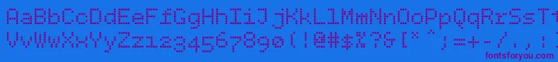Bpdotssquare Font – Purple Fonts on Blue Background