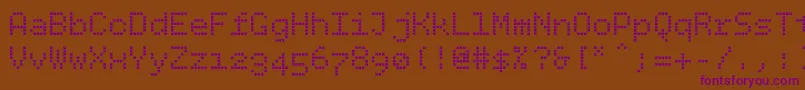 Bpdotssquare Font – Purple Fonts on Brown Background