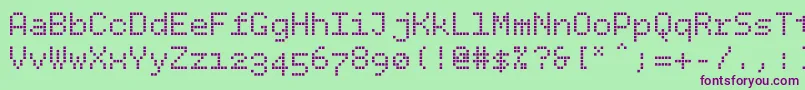 Bpdotssquare Font – Purple Fonts on Green Background