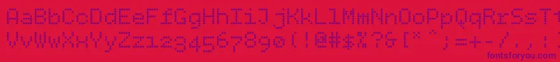 Bpdotssquare Font – Purple Fonts on Red Background