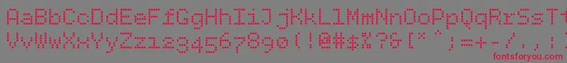 Bpdotssquare Font – Red Fonts on Gray Background