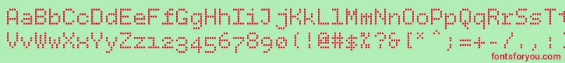 Bpdotssquare Font – Red Fonts on Green Background