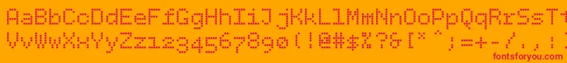 フォントBpdotssquare – オレンジの背景に赤い文字