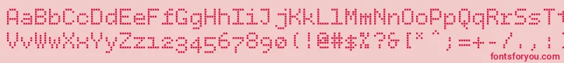 Bpdotssquare Font – Red Fonts on Pink Background