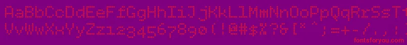 Bpdotssquare Font – Red Fonts on Purple Background