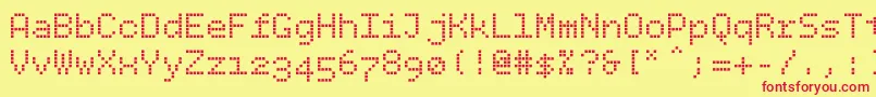 Bpdotssquare Font – Red Fonts on Yellow Background