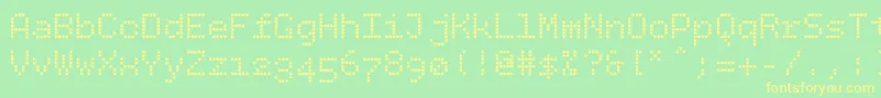 Bpdotssquare Font – Yellow Fonts on Green Background