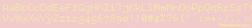 Bpdotssquare Font – Yellow Fonts on Pink Background