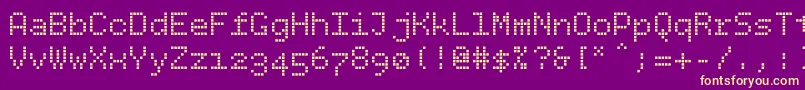Bpdotssquare Font – Yellow Fonts on Purple Background