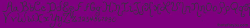 Kristencurlyyoff-fontti – mustat fontit violetilla taustalla