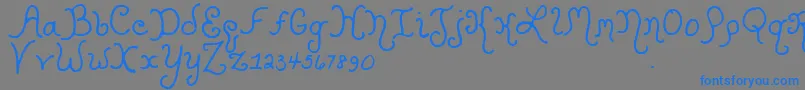 Weitere Informationen zur Kristencurlyyoff-Schriftart Kristencurlyyoff-Schriftart – Blaue Schriften auf grauem Hintergrund