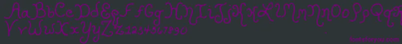 Kristencurlyyoff Font – Purple Fonts on Black Background