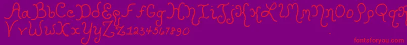 Kristencurlyyoff Font – Red Fonts on Purple Background