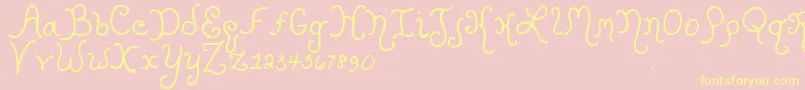 Kristencurlyyoff Font – Yellow Fonts on Pink Background