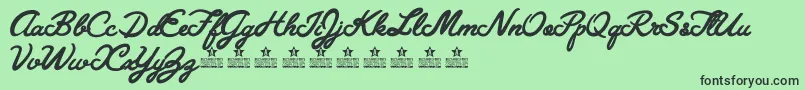 GranadaBluesPersonalUse Font – Black Fonts on Green Background