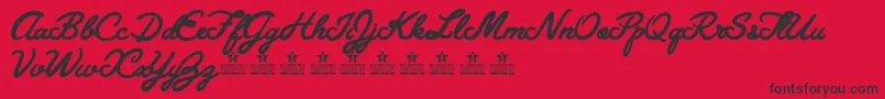 Fonte GranadaBluesPersonalUse – fontes pretas em um fundo vermelho