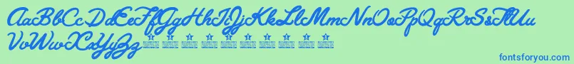 GranadaBluesPersonalUse Font – Blue Fonts on Green Background