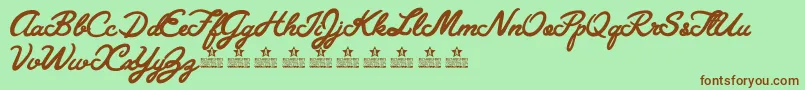 GranadaBluesPersonalUse Font – Brown Fonts on Green Background