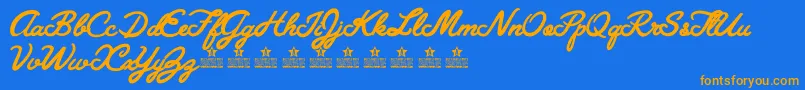 GranadaBluesPersonalUse Font – Orange Fonts on Blue Background