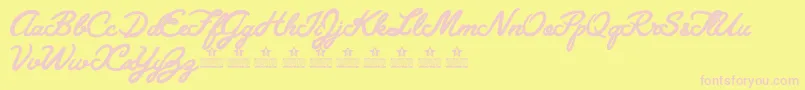 GranadaBluesPersonalUse Font – Pink Fonts on Yellow Background