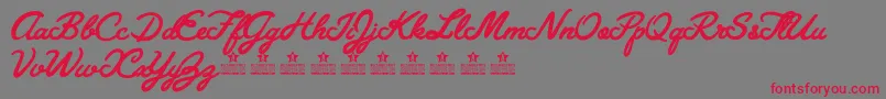 GranadaBluesPersonalUse-Schriftart – Rote Schriften auf grauem Hintergrund