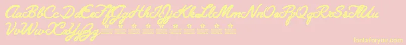 GranadaBluesPersonalUse Font – Yellow Fonts on Pink Background