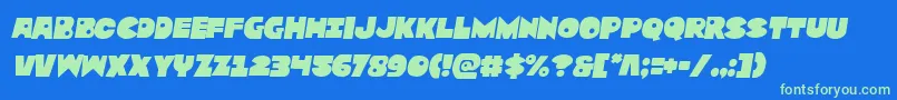 Zounderkitesemital Font – Green Fonts on Blue Background