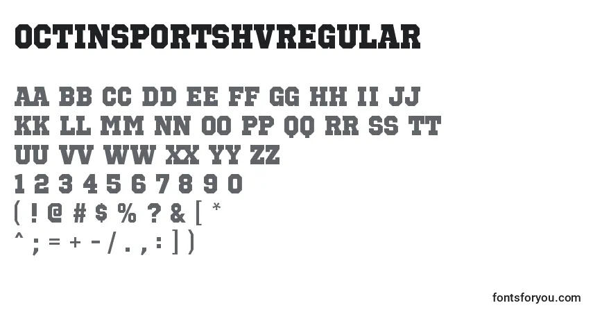 Czcionka OctinsportshvRegular – alfabet, cyfry, specjalne znaki