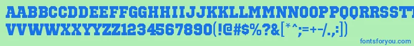 OctinsportshvRegular-Schriftart – Blaue Schriften auf grünem Hintergrund