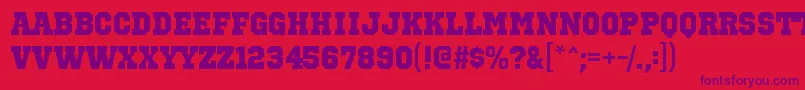 OctinsportshvRegular Font – Purple Fonts on Red Background