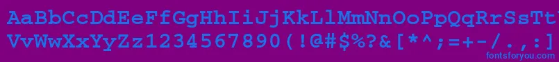 フォントCouriermaccttBold – 紫色の背景に青い文字