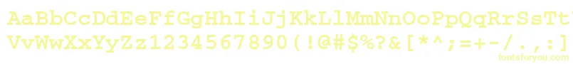 CouriermaccttBold-fontti – keltaiset fontit valkoisella taustalla