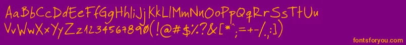 FaracoHand Font – Orange Fonts on Purple Background