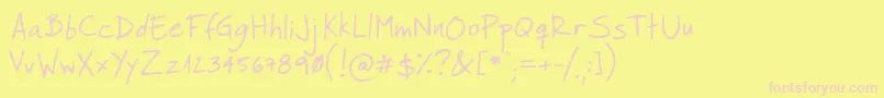 FaracoHand Font – Pink Fonts on Yellow Background