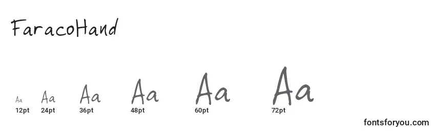 FaracoHand Font Sizes