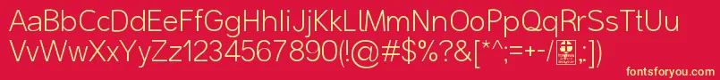 MalterSansLightDemo Font – Yellow Fonts on Red Background