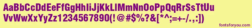 Helioscondblack Font – Purple Fonts on Yellow Background