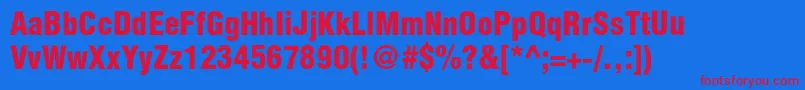 Helioscondblack Font – Red Fonts on Blue Background