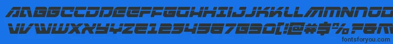 Шрифт Armedlightninglaseritalic – чёрные шрифты на синем фоне