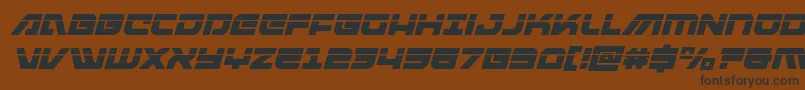 Fonte Armedlightninglaseritalic – fontes pretas em um fundo marrom
