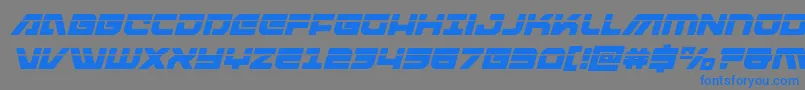 Шрифт Armedlightninglaseritalic – синие шрифты на сером фоне